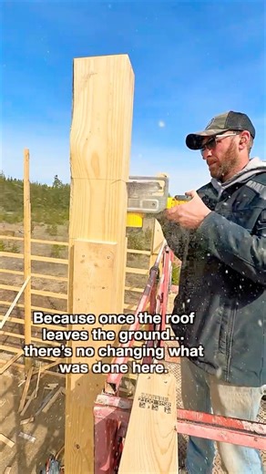 Cutting posts, checking measurements, making sure everything lines up before the roof moves.