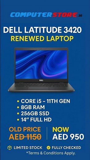 Dell Latitude 3420 | Core i5 11th Gen | 8GB RAM | 256GB SSD | 14" FHD – Renewed Laptop with Warranty