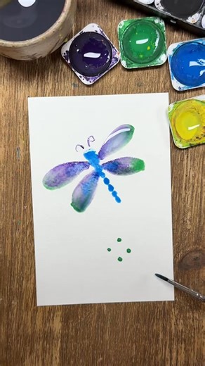 Watercolor Dragonfly 🐉🪰🦋 #watercolordragonfly #watercolorpainting #watercolorart #paintwithme #watercolortutorial #beginnerwatercolor #watercolorforbeginners #easywatercolortutorials | Merly