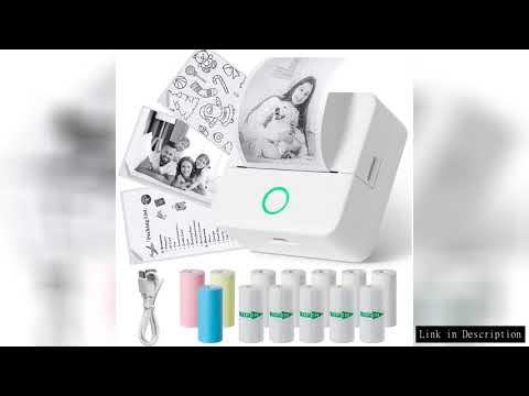 Mini Sticker Printer Bluetooth Smart Pocket Inkless Thermal Printer with Rolls Thermal Paper and Sti