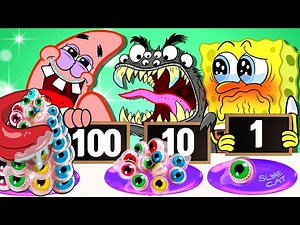 100 LAYERS FOOD CHALLENGE | SPONGEBOB ANIMATION | MUKBANG ANIMATION | SLIME CAT
