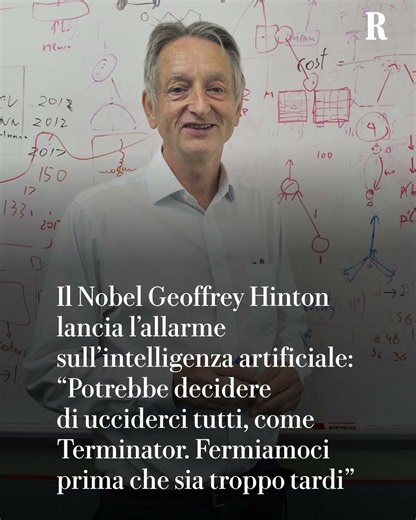Il Nobel Hinton: “L’intelligenza artificiale potrebbe ucciderci tutti come in Terminator”