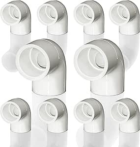 Boltigen 10PCS 1Inch PVC 90 Degree Elbow, 2 Way Right Angle Adapter Fittings, Pipe Corner Connector for Sch40 PVC Pipe DIY Frame