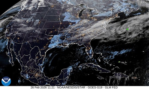 As the sun rises this morning, NOAA's GOES East (GOES-19) satellite is keeping an eye on the nation's weather. A system is bringing rain to the Southeast and Ohio Valley today as dry, breezy conditions have prompted Red Flag Warnings for critical fire weather across parts of the Plains. What can you expect where you live? www.weather.gov | NOAA Satellite and Information Service