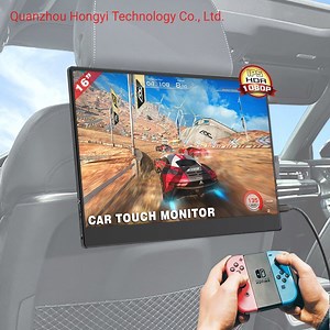 [Hot Item] Luxury Back Seat Touch Screen 16 Inch Portable LED Headrest Car Player Monitor with HD-Mi Input Built in Battery