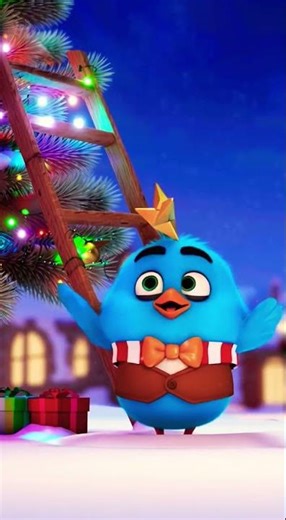 Pássaro pingoo decorando árvore de Natal #pingoobird #cartoon