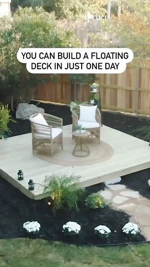 The Spruce on Instagram: "It’s time to get outside and soak up some sun!☀️ A floating deck is perfect for entertaining or relaxing outdoors. Here’s how to build your own. #DIY #TheSpruce"