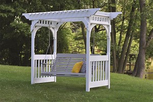 Amish Berlin Gardens Vinyl Swing Arbor