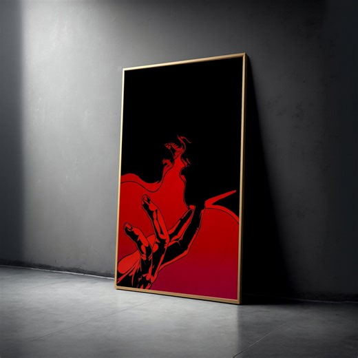 Dramatic Silhouette Hand Canvas, Modern Abstract Wall Art, Red and Black Artwork, Bold Graphic Canvas, Contemporary Home Decoration - Etsy