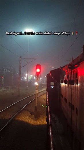 Nfr_diaries_official | Why is this train moving even at a RED signal? 🚦🤔 Looks wrong… but is it actually against railway rules? Most people think this is illegal.... | Instagram