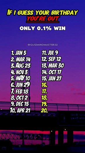 “Think You Know Your Birthday? Take the Challenge! 😏 #birthdayparty #birthdayquiz” | QuizWhiz3220