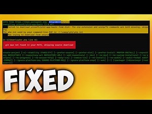 How to Fix The Zip Extension and Unzip/7z Commands are Both Missing Skipping Composer in Windows