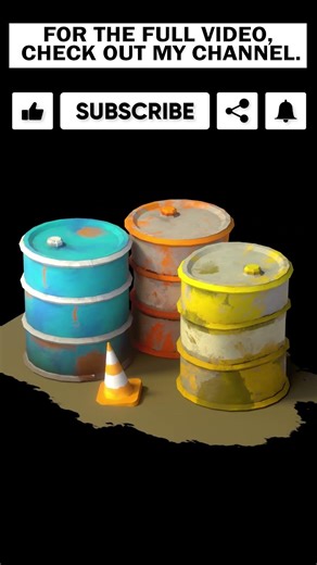 Stylized Oil Barrels & Traffic Cone in Blender + Substance Painter | Game Asset Tutorial