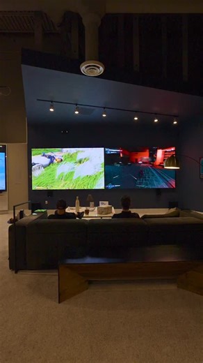 Just Video Walls on Instagram: "The ultimate gaming wall! And the best two games to play together… Ghosts of Tsushima (left) by @suckerpunchprod Spider-Man Remastered (right) Follow me for more Get a setup like this (link in bio) 👉 @justvideowalls The setup: 📺 20’ x 5.5’ custom led wall 1.2mm pitch @justvideowalls 🔈 @lyngdorfaudiocom on wall speakers 🎮 @asusrog scar 16 (left) and Ally X (right) Showing a fun use case with two video games going at once, each with their own 136” TV. Obviously