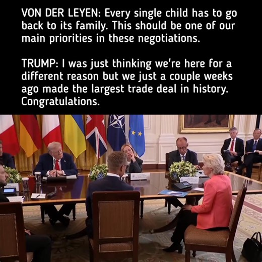 😠What a jackass 😡The Arrogance of Trump is mind-boggling🤔Trump: We're not here for the ukraine children taken from their families were here to talk about the great trade deal I made. This after he boast about his wifes beautiful letter about the war's impact on children. | Democracy Dies in Darkness