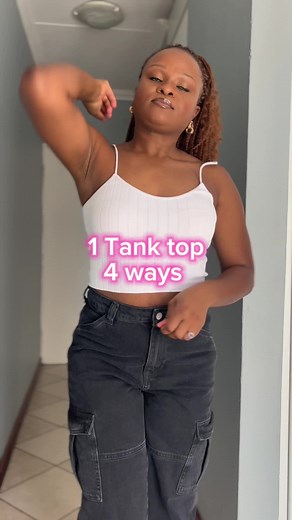 Transforming a basic tank top into a fashion statement! 💃🏿 Which look is your fave? FOLLOW FOR FASHION TIPS how to wear a tank top #fashionHacks #outfitinspo #diyfashion #diyfashionhacks #fashiontrends #ootd #tiktokfashion #howtostyle