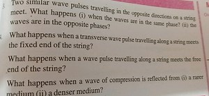 Two similar wave pulses travelling in the opposite directions o... | Filo