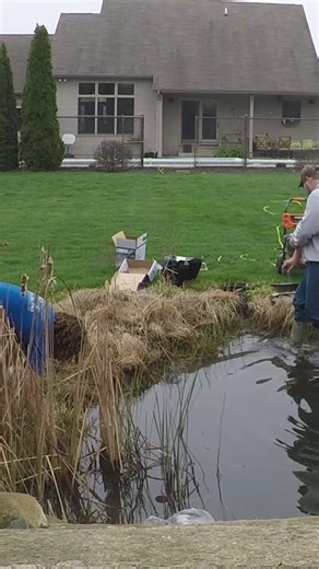 Same pond after a spring cleanout. Ever wondered what actually goes into a pond cleanout? This timelapse from a few years ago shows the process start to finish.