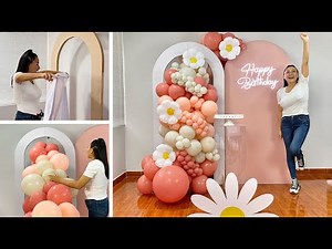 Como hacer un Arco de Globos e instalarlo en un Panel – 🌼Balloon Garland On Backdrop 🌼