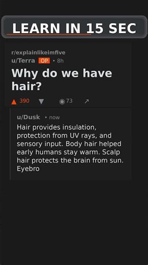 Why do we have hair? #sciencefacts