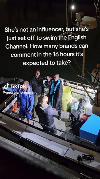 After months of training, Georgia has started her solo channel swim! She’s got this! #brandcomments #comments #commentsection #sayhi #smallcreator #fyp #brands #englishchannel