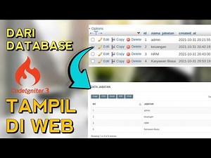 Cara Menampilkan Data Dari Database - Codeigniter 3 Tutorial