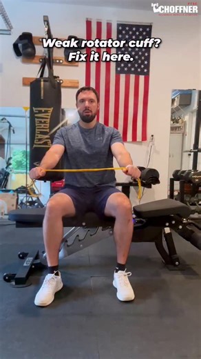 Dr. Corey Hoffner PT DPT CSCS on Instagram: "💥 Banded Scaption with Rotation – Complete Shoulder Stability Builder 💥 This move combines the benefits of scaption (raising your arm in the scapular plane) with external rotation to hit the rotator cuff, scapular stabilizers, and postural muscles all in one drill. Why it works: ✅ Strengthens the rotator cuff through multiple ranges ✅ Improves scapular control for pain-free lifting ✅ Builds stability for overhead and pressing movements ✅ Helps preve