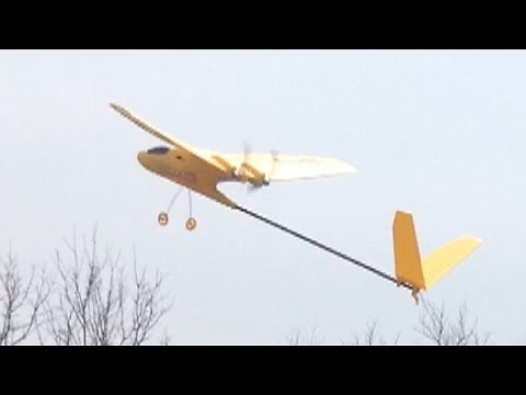 SDM Yellow Bee Park Flyer RC plane from Harbor Freight maiden flight ends in crash total destruction