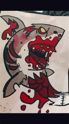 Zombie shark! #drawings #childartist #fyp #viral #kidartist #art #trending #art #youngartist #support #draw #sharks #childart #youngart #childartists