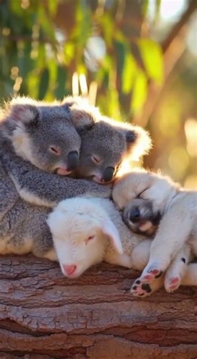 Tiny Treetop Dreams: Koala, Lamb, Puppy's Sunset Slumber ASMR