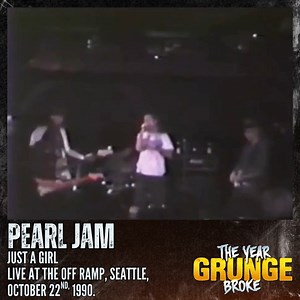 PEARL JAM - Just A Girl - Live at the Off Ramp, Seattle, October 22nd, 1990. This footage is of the band's first live performance. Nobody who was at the packed Off Ramp Cafe in Seattle on October 22nd, 1990, could have known the historic nature of this performance. At this time, they were called Mookie Blaylock, after the then-New Jersey Nets point guard —a hasty choice of moniker made under the pressure of a looming show just a week after forming. Thankfully, they would change their name a shor