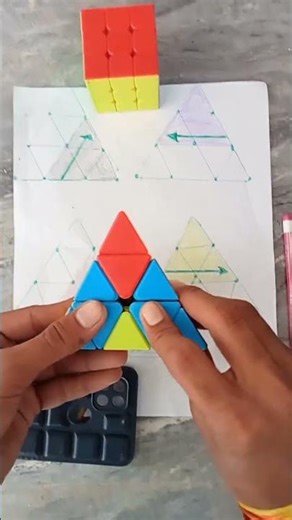 magic trick in the pyraminx cube solve #how #pyraminxcube #trianglecube #viralshort