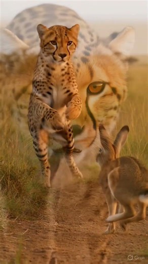 Cheetah vs. Hare A High-Speed Pursuit on the Savanna #wildlife