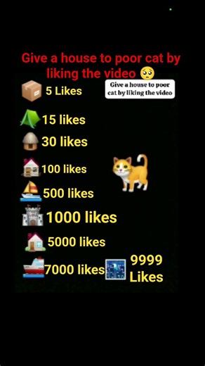 Give a house to poor cat by liking the video