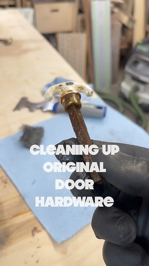 8K views · 16 reactions | Cleaning up some painted-over antique hardware, on a time crunch. Probably some better methods involving stripper/soaking, but this was one of several projects I was needing to get done. #woodworking #hardware #restoration #antique #brass #brasshardware #antiquehardware #reels | Boundary Fog Furniture | Facebook
