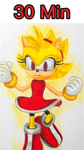 Drawing SUPER AMY ROSE in 30 sec, 3 min, and 30 min, #Sonic3Movie #TheHedgehogMovie #superamyrose