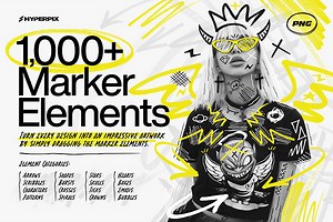 Hyper Marker - 1,000  PNG Marker Elements | Hyperpix