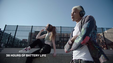 Raycon Everyday Bluetooth Headphones - Over The Ear, Active Noise Cancelling Wireless Headphones + Awareness Mode, Bluetooth Headset with Mic, 40 Hours of Battery Life (Frost White)