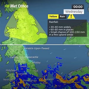 13K views · 23 reactions | ⚠️ A yellow weather warning says heavy rain could cause flooding and disruption Full details here: https://tinyurl.com/mpmksj2d | Manchester Evening News | Facebook