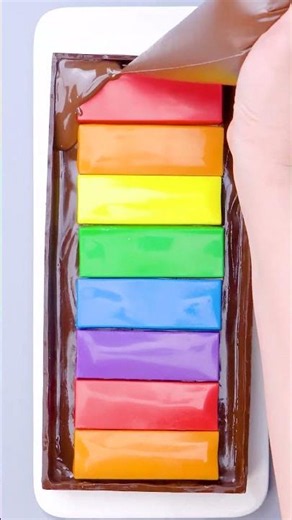Breaking Open a Colorful Chocolate Bar 🍫💖 #shorts #foodvideo #viral