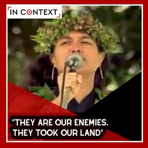 “They took our land, imprisoned our Queen, banned our language, forcibly made us a US colony. America always says they are democratic – lies! They have never been democratic with native people.” Late Hawaiian activist Haunani Kay Trask denounces the US occupation of Hawaii. | In Context