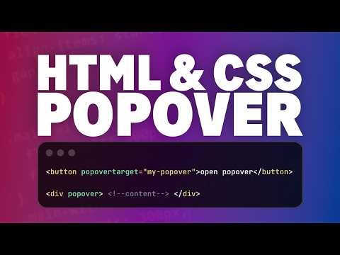 Animated popovers in 16 minutes (no JS required)