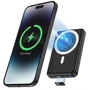 Wireless Portable Charger, 10000mAh Magnetic Power Bank LED Display 22.5W PD Fast Charging Battery Pack for iPhone 16/15/14/13/12/Mini/Pro/Pro Max-Black - Walmart.com