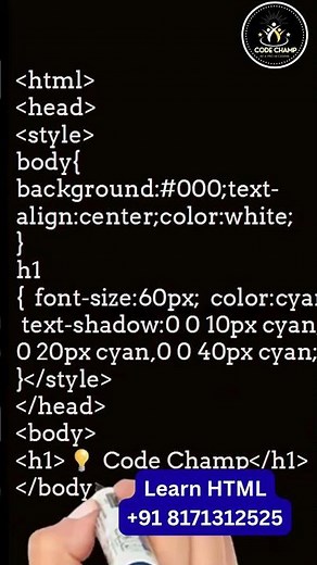 💡 HTML Trick: Amazing Text Glow Effect | Make Your Text Shine Like Neon 🔥✨
