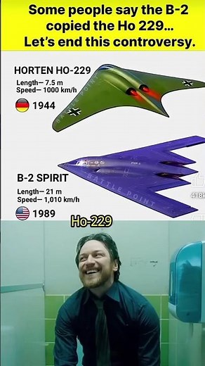 B-2 Spirit vs Ho 229 – Stealth Bomber Comparison Across 80 Years #shorts