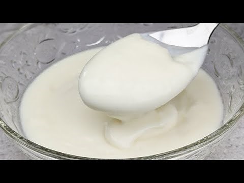 Homemade crème fraîche or sour cream: 70% cheaper! Unbelievable ! 2 Ingredients! Delicious! ASMR