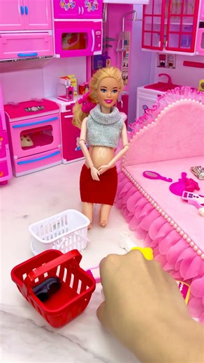Satisfying With Unboxing Barbie Princess Bedroom Toys, ASMR Video #shorts