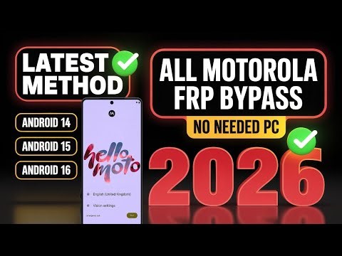 ✅ Latest Motorola FRP Bypass | Android 14/15/16 Supported | 2026 New Trick | Without PC