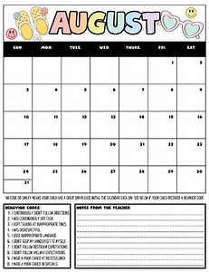 2025-2026 Monthly Behavior Calendars w/ Codes | EDITABLE Canva Template