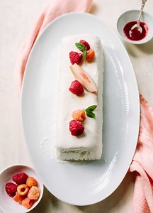 Vanilla Semifreddo with Raspberry Sauce